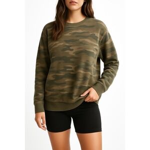 Womens Camo Military 90s Crewneck Sweatshirt Large Streetwear Pullover Army EUC